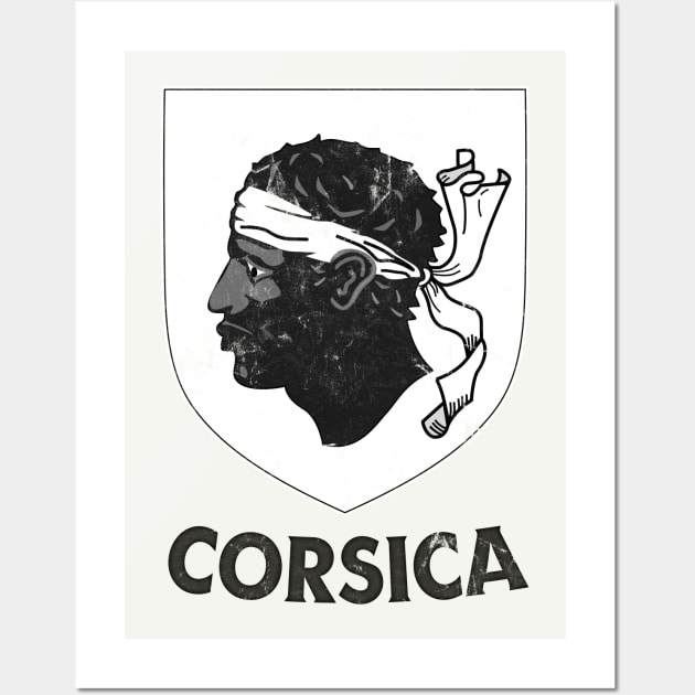 Corsica ---- Vintage Style Crest Design Wall Art by DankFutura